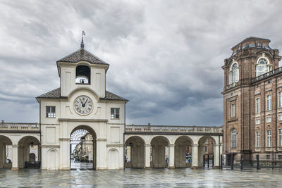 The beautiful facades of the royal palace of the savoy in the venaria reale