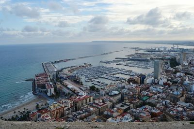 High angle view of sea against sky