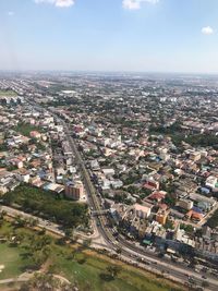 High angle view of cityscape