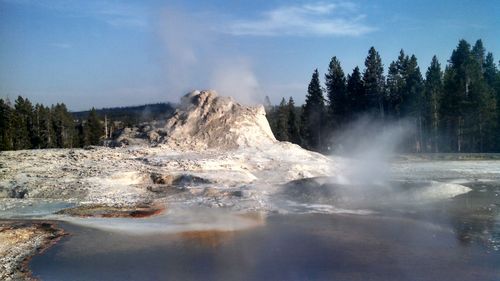 Geyser in yellowstone national park