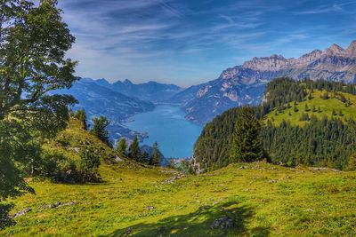 Scenic view of mountains against sky