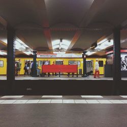 Train at railroad station platform