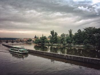View of sea against cloudy sky