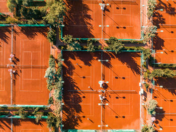 Aerial view of the tennis courts in the resort.