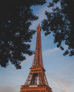 Low angle view of eiffel tower