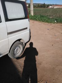 Person standing on road