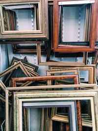 Close-up of wood in shelf