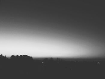 Scenic view of silhouette landscape against clear sky