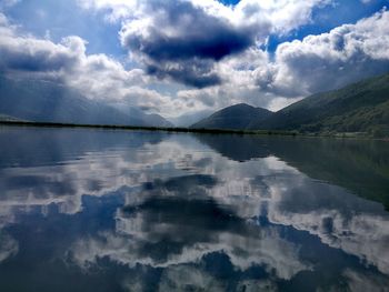 Reflection of clouds in lake