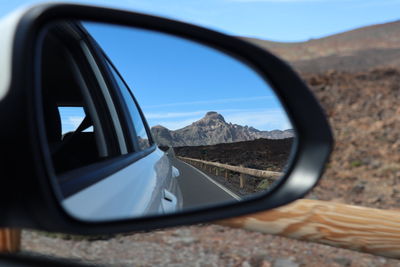 Reflection on side-view mirror