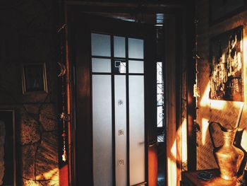 Close-up of illuminated window