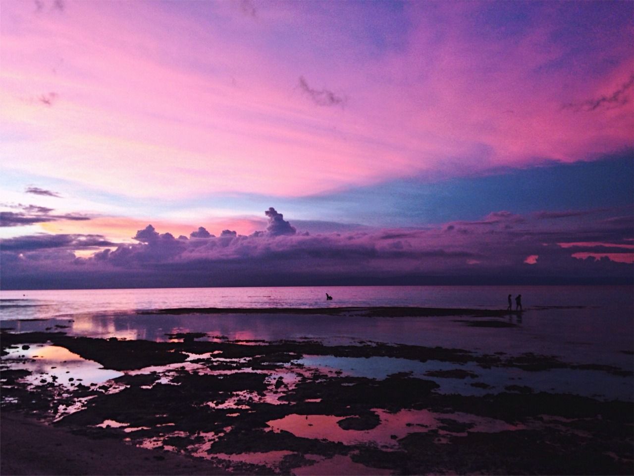 sky, water, cloud - sky, beauty in nature, sunset, scenics - nature, tranquility, tranquil scene, sea, nature, reflection, dusk, no people, beach, outdoors, pink color, idyllic, silhouette, purple, romantic sky