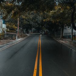 Empty road in city