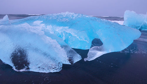 Aerial view of ice floating on sea