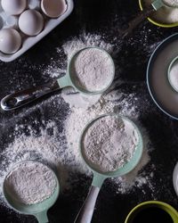 High angle view of food in kitchen