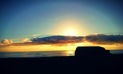 Scenic view of sea at sunset