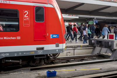 Train at railroad station platform