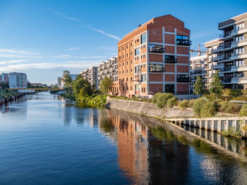 Bridge over river in city
