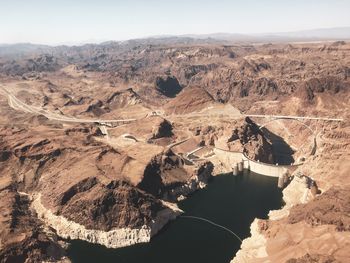 High angle view of landscape against sky