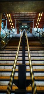 Low angle view of escalator