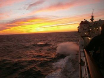 Scenic view of sea at sunset