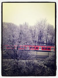 View of train on road