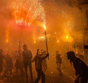 Group of people at night