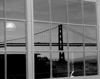 Bay bridge seen through window