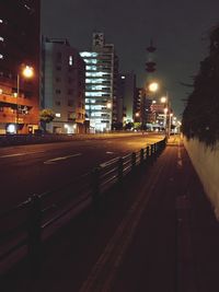 Illuminated city at night