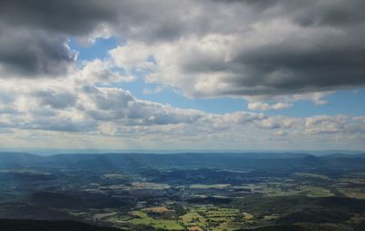 Aerial view of landscape against sky