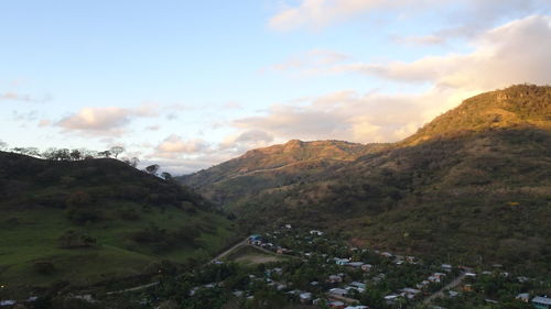 Scenic view of mountains against sky