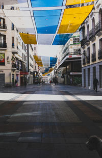 Road amidst buildings in city