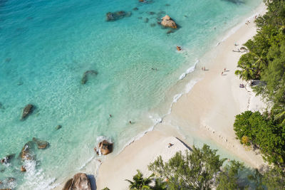 High angle view of beach