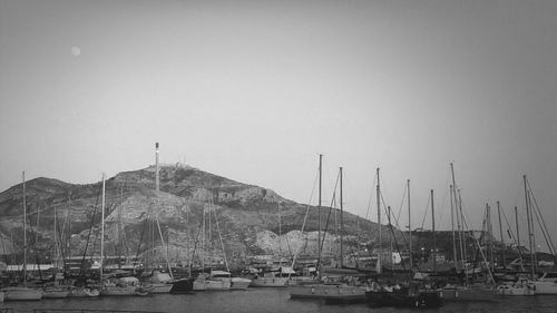 Boats in harbor