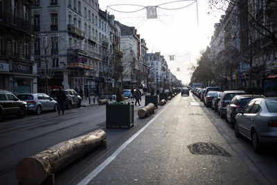 Road passing through city street