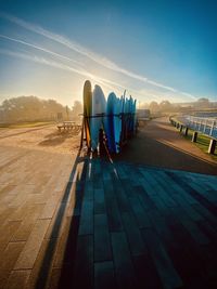 Surfboards at sunrise 