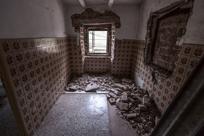 Interior of abandoned building