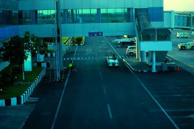 Cars on road in city