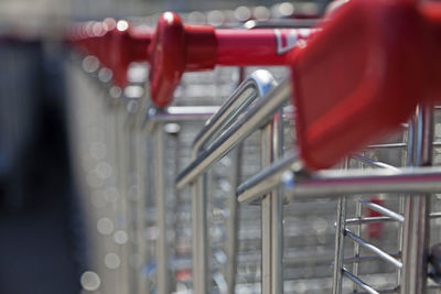 Rear view of man on metal railing