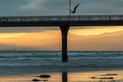 Scenic view of sea at sunset