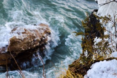 Scenic view of sea during winter