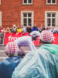 Older couple watching tour de france