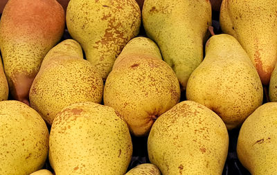Full frame shot of pears at market for sale