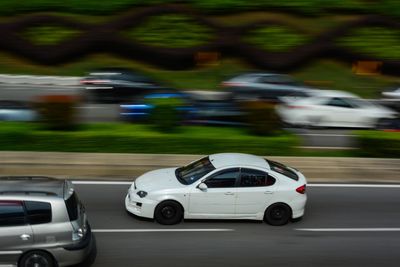 Cars moving on road