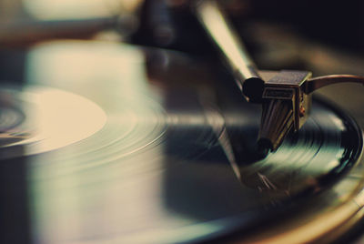 Close-up of gramophone