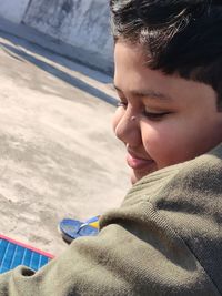 Close-up portrait of cute boy