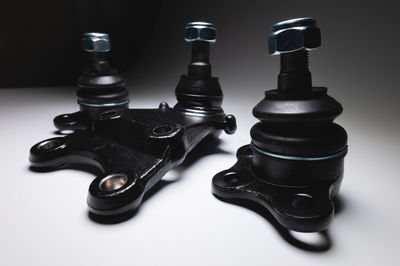 High angle view of black coffee on table
