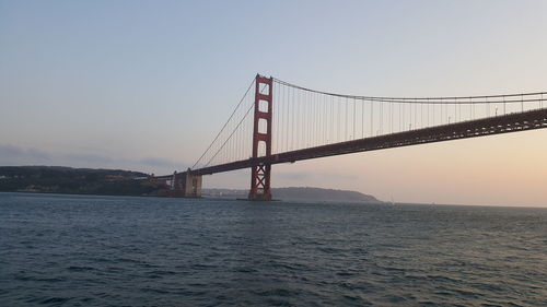 Suspension bridge over sea