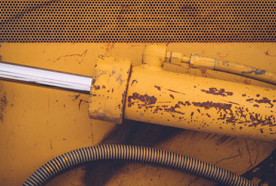 Close-up of yellow metal