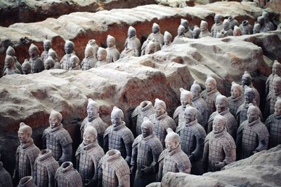 High angle view of terracotta army